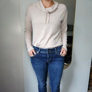 Calvin Klein Cowl neck athletic sweatshirt. Small, Pink/cream color